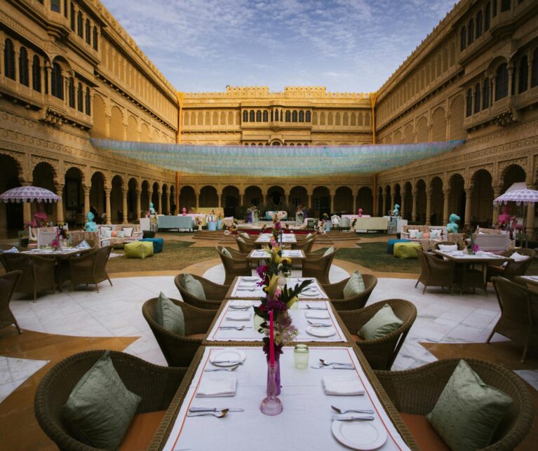 Luxury heritage hotel showcasing hospitality cultural engagement through authentic guest experiences.