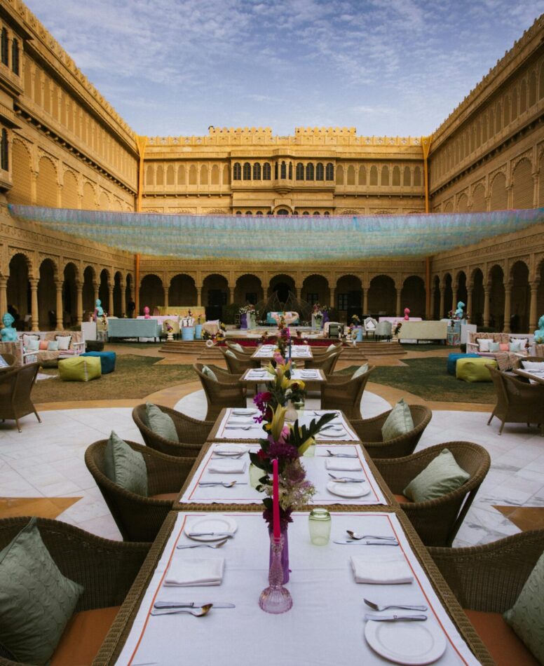 Luxury heritage hotel showcasing hospitality cultural engagement through authentic guest experiences.